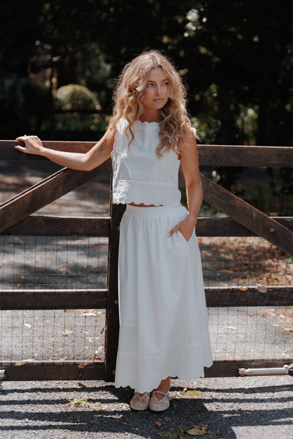 Heather Maxi Skirt Set White