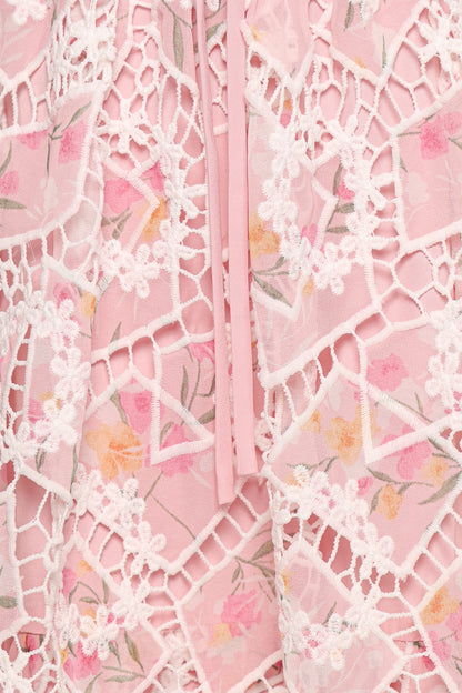 Eleanora Midi Dress Pink Floral