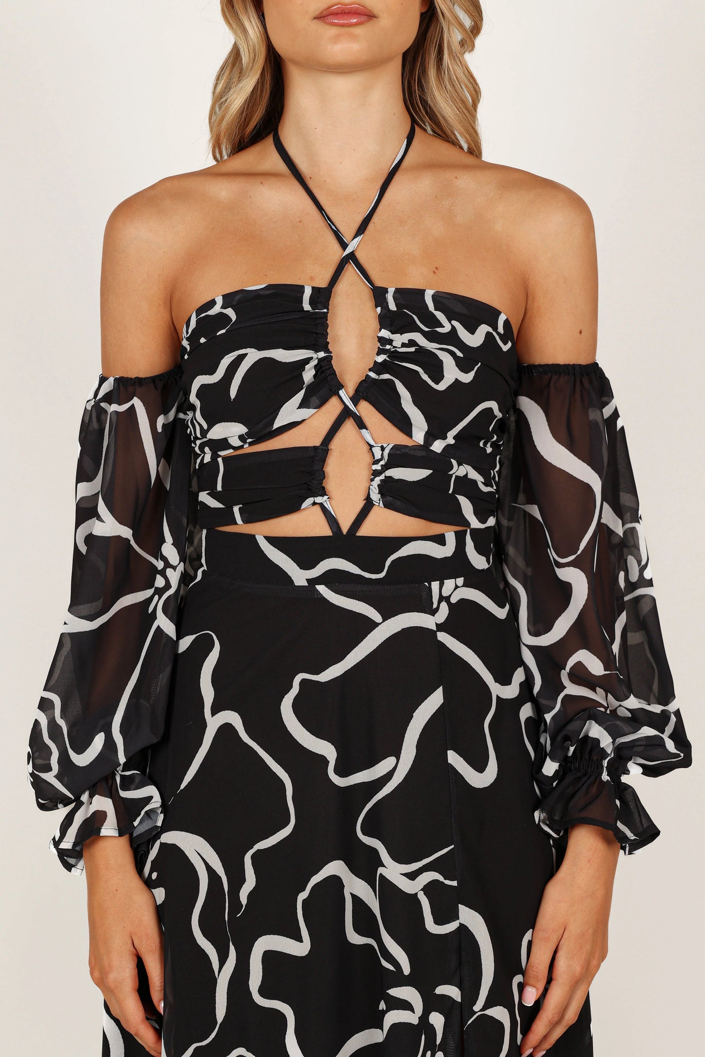 Karma Maxi Dress White Black Floral