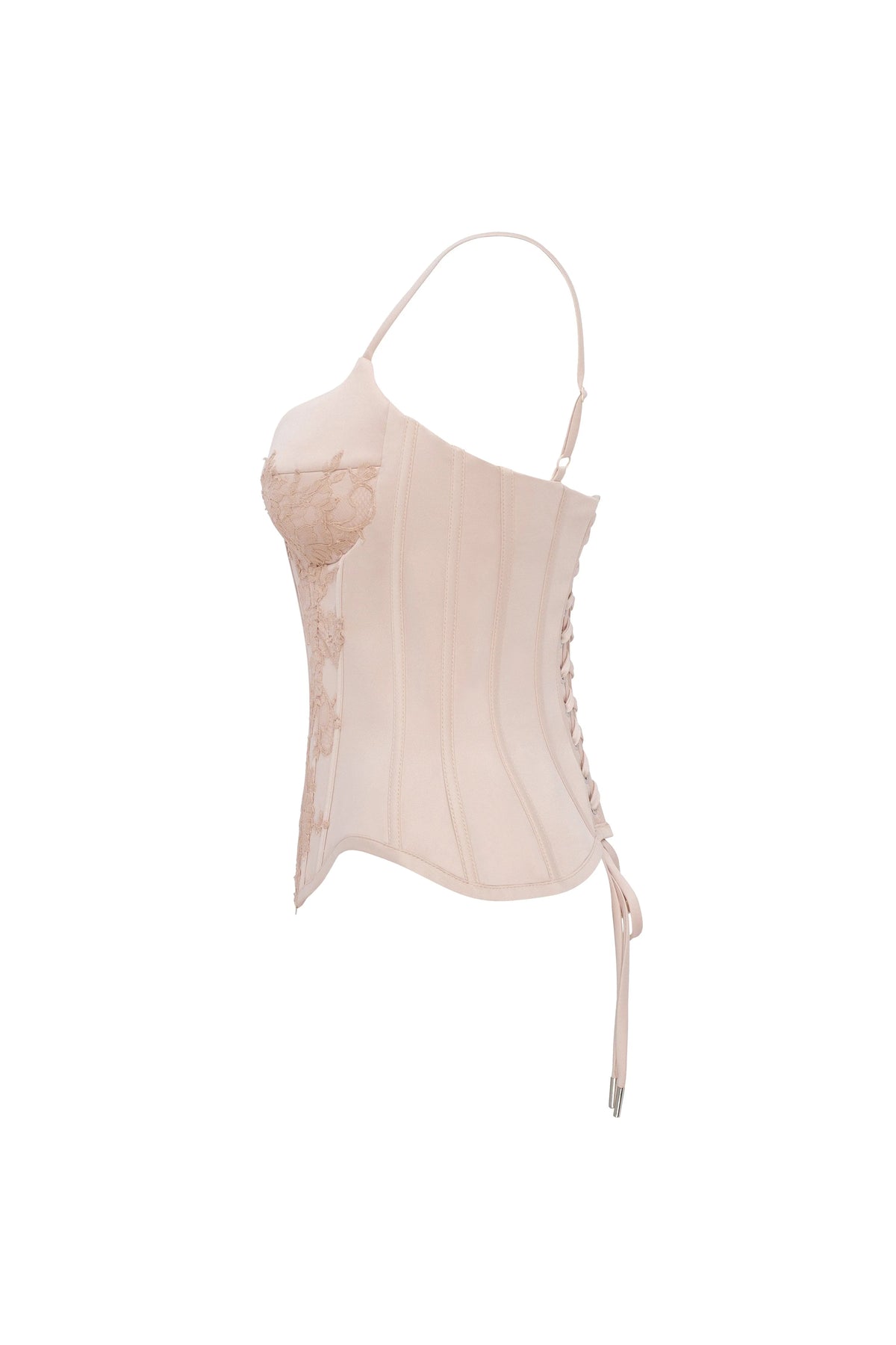 Beige sculpting lace corset Parisienne