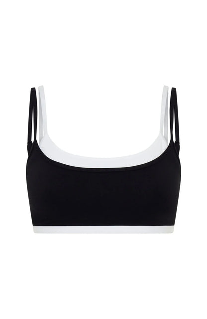 All The Glory Sports Bra Black White