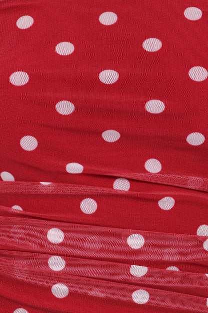 Tullia Strapless Top Red Polka Dot
