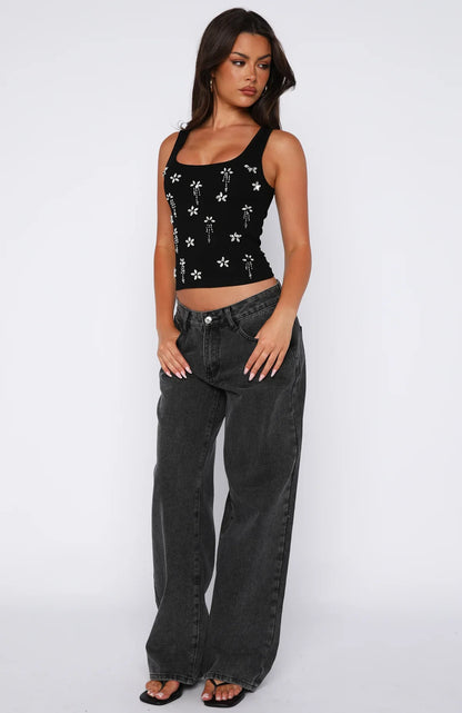 Sinful Embrace Rib Tank Black
