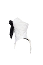 Sleeveless white corset with detachable bow Parisienne