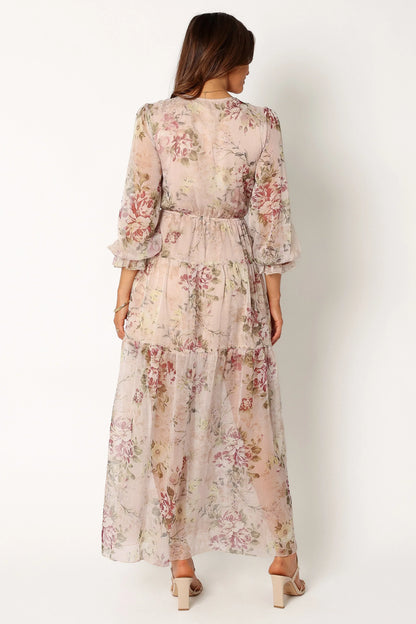Maria Long Sleeve Maxi Dress Cream