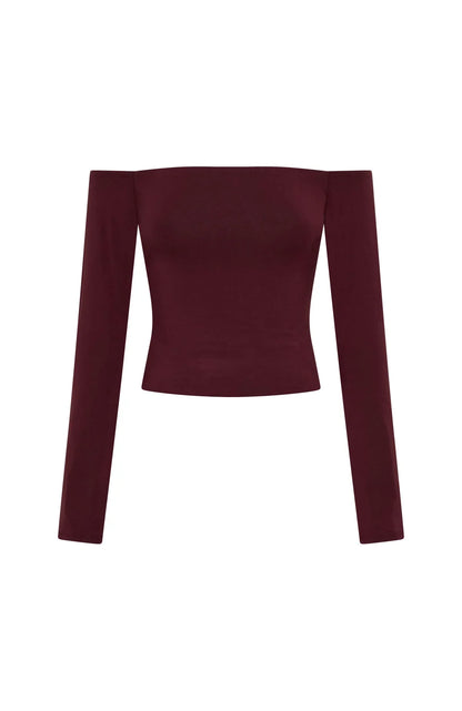 Mad For You Long Sleeve Top Merlot