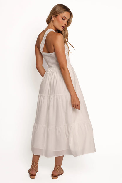 Vinny One Shoulder Maxi Dress White
