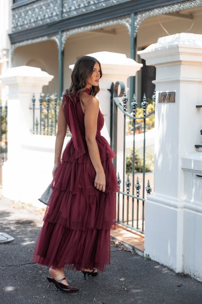 Frances Halterneck Maxi Dress Wine