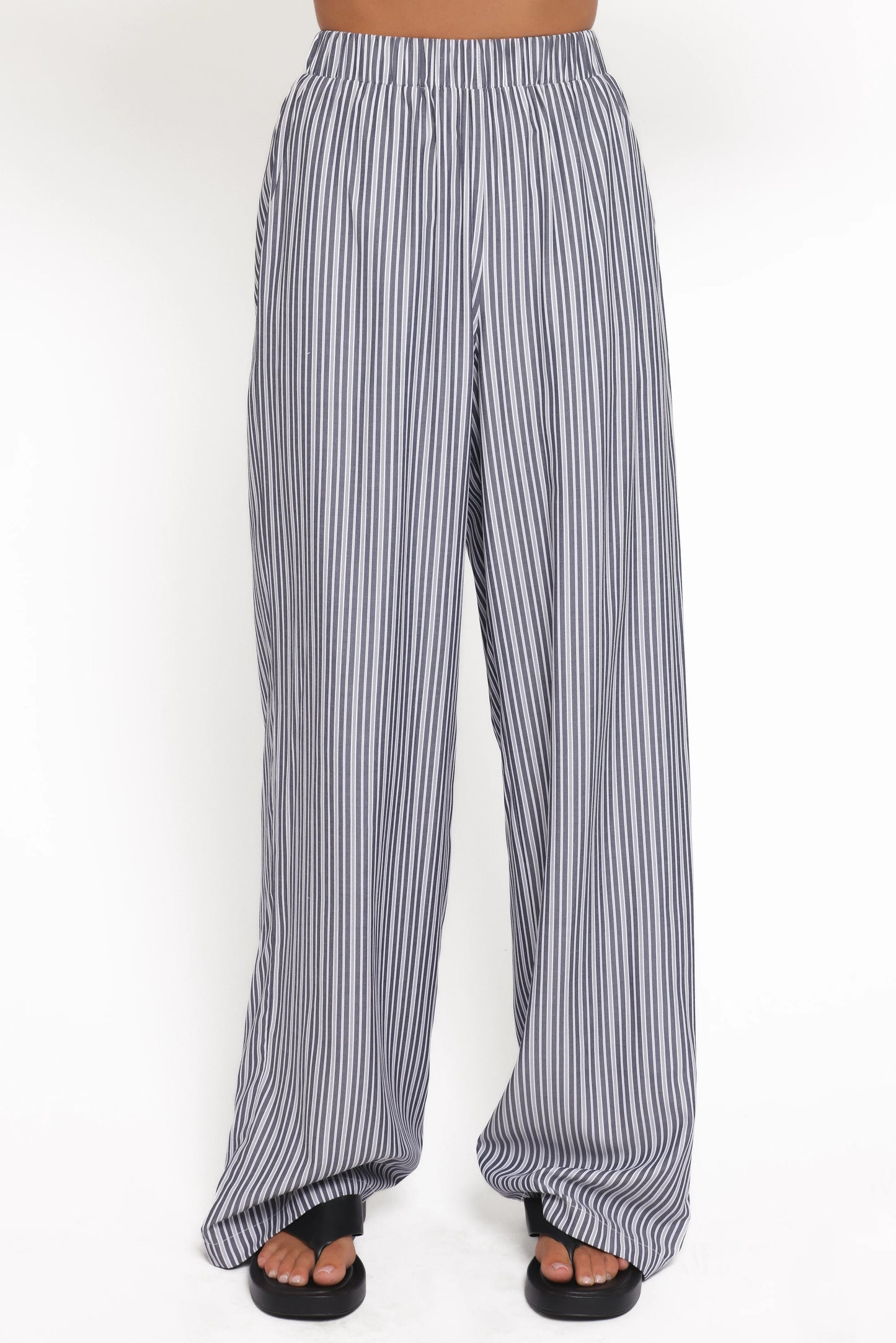 Melanie Pant Set Charcoal Stripe