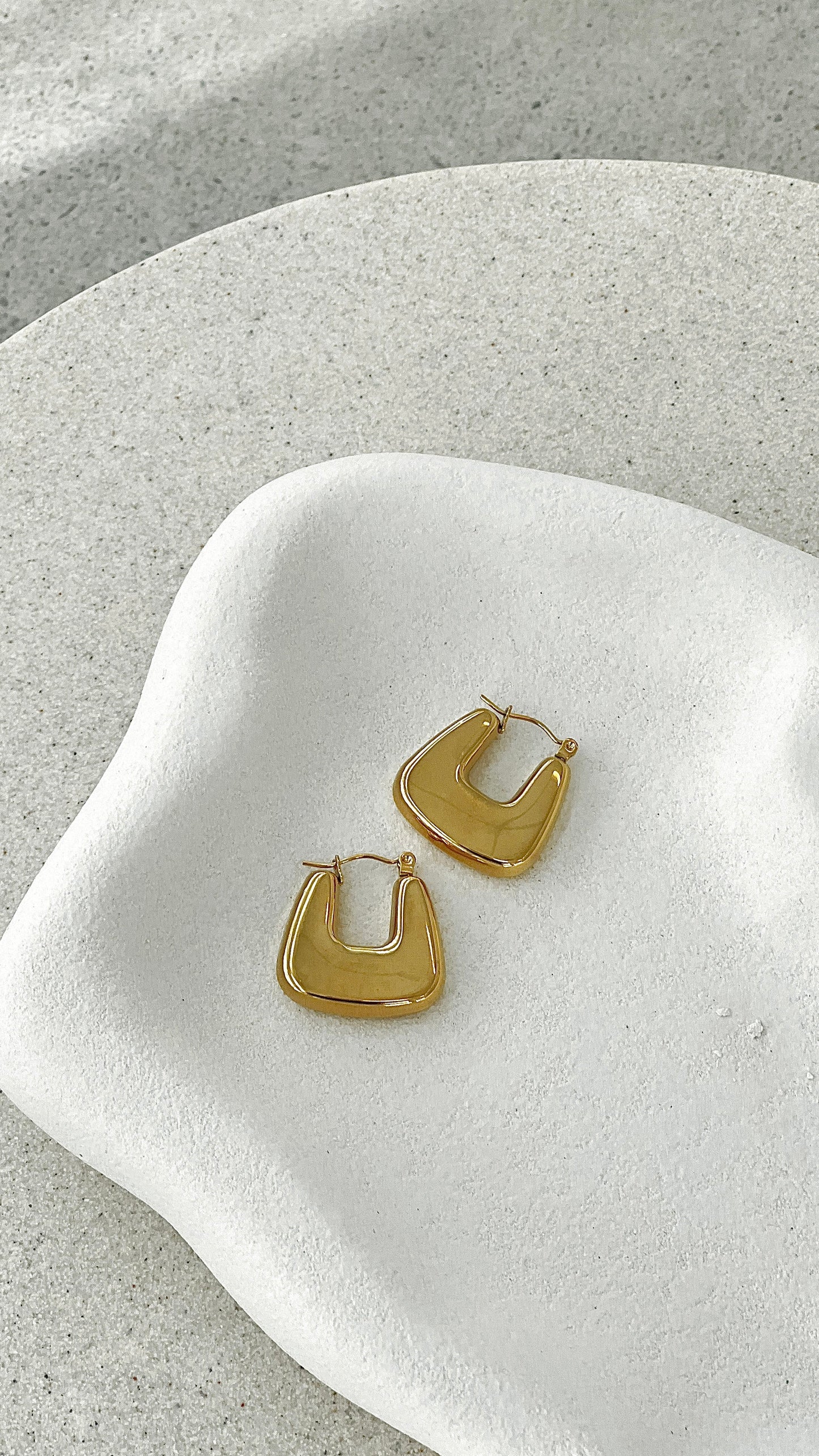 Square Crush Gold Plated Earrings Gold