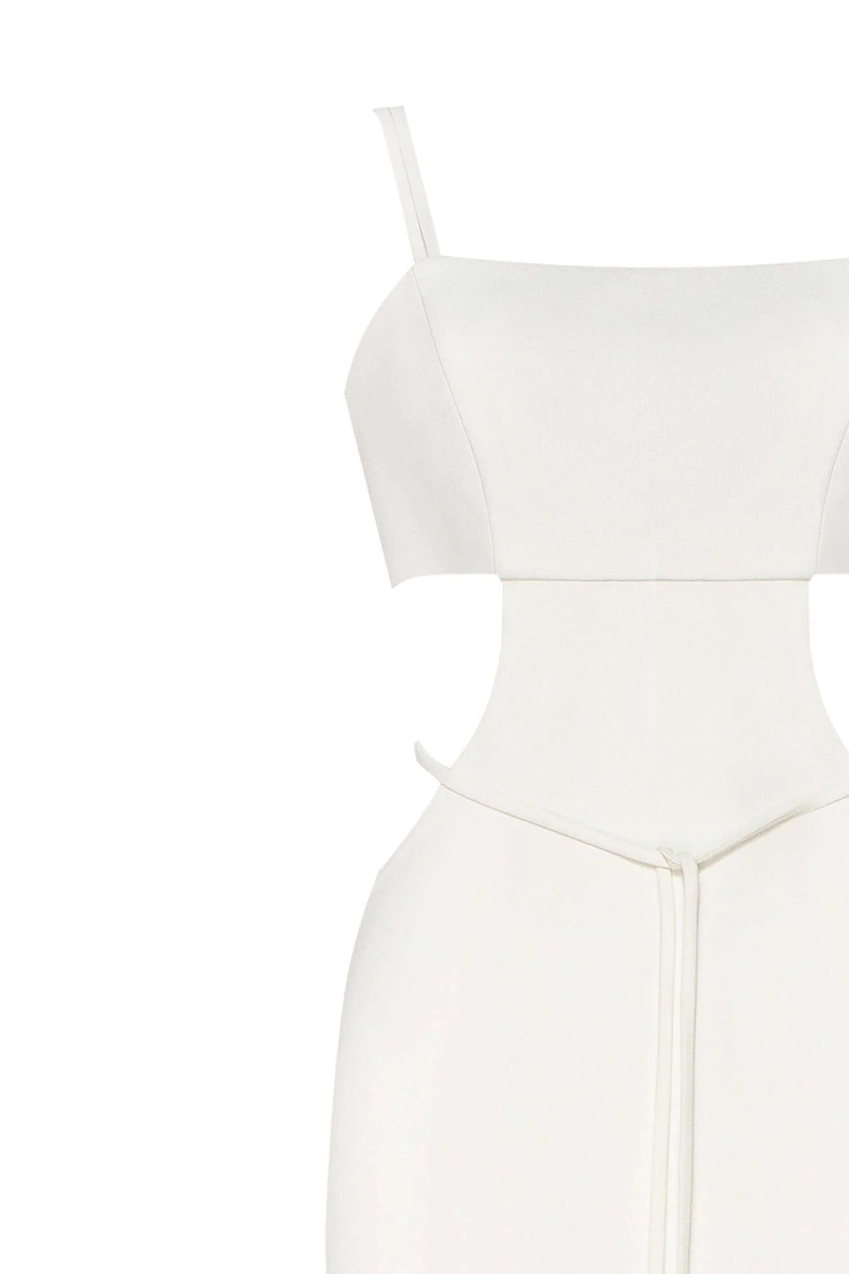 White Casual side cut out maxi dress