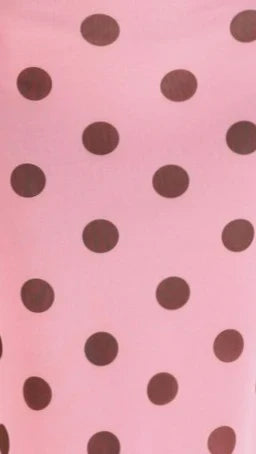 Mairi Maxi Dress Pink Brown Polka