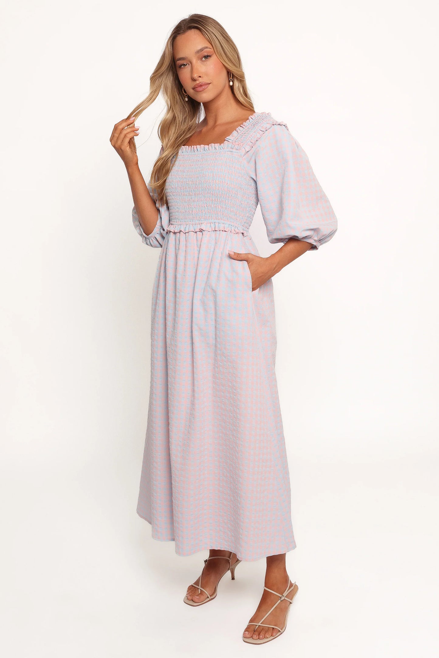 Lille Midi Dress Blue Gingham