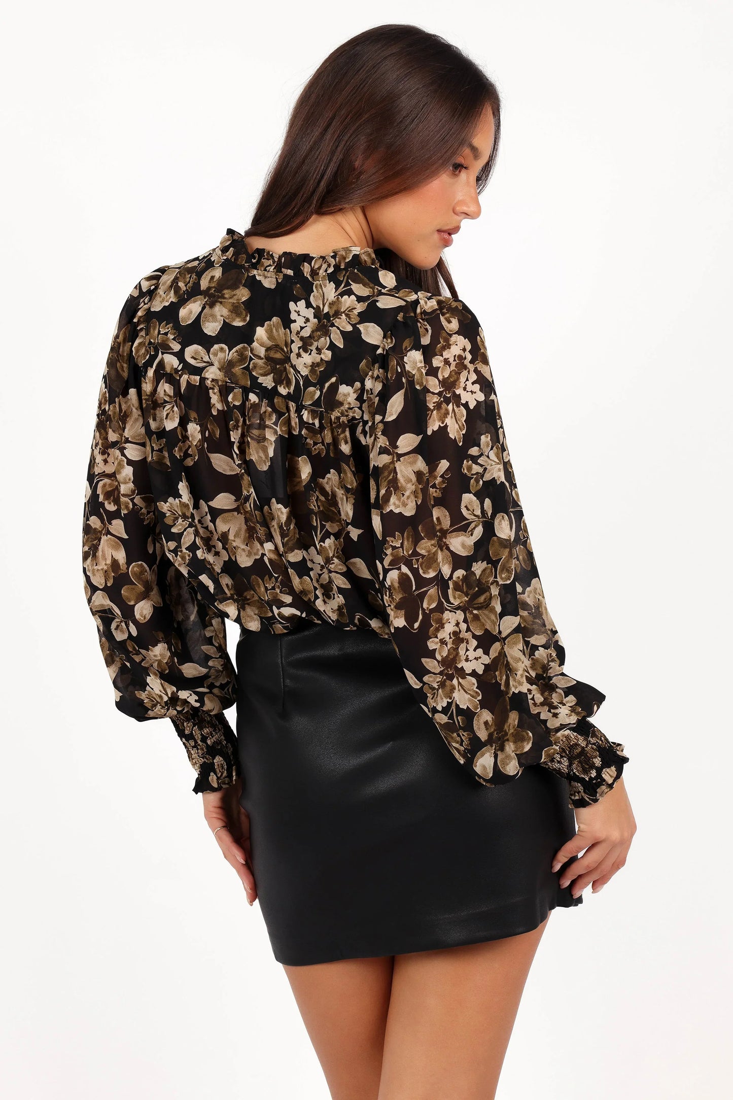 Rebecca Faux Leather Mini Skirt Black