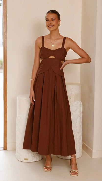 Harleigh Midi Dress Brown