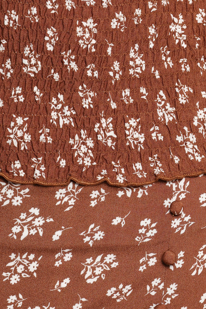 Zola Skirt Set Brown Ditsy Floral