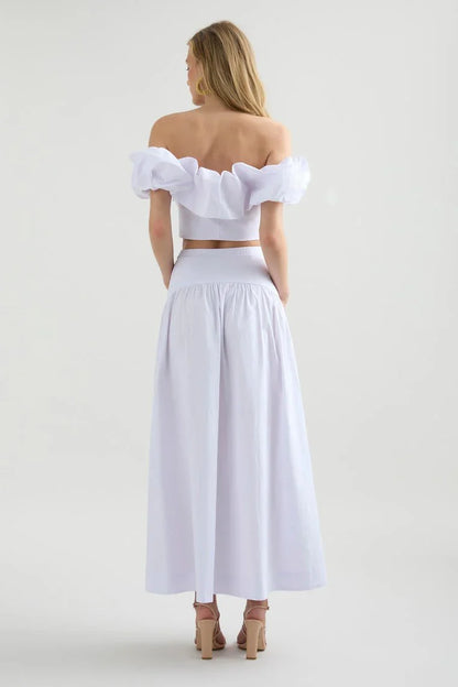 Savannah Maxi Skirt White