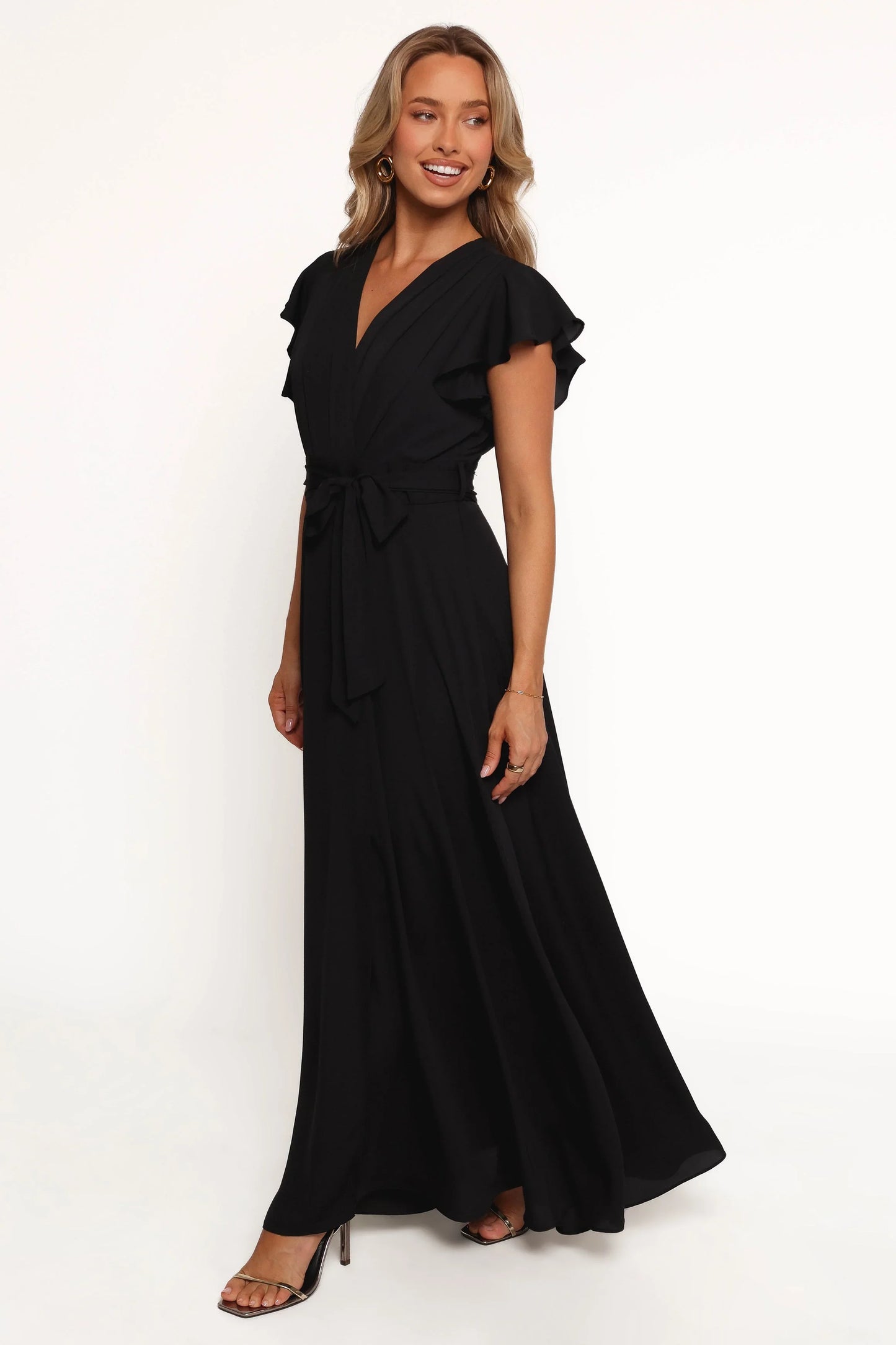 Maverick Wrap Maxi Dress Black