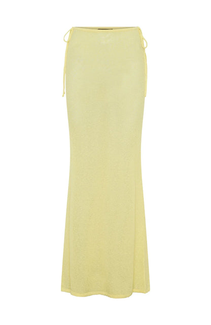 Costa Del Sol Knit Maxi Skirt Lemon