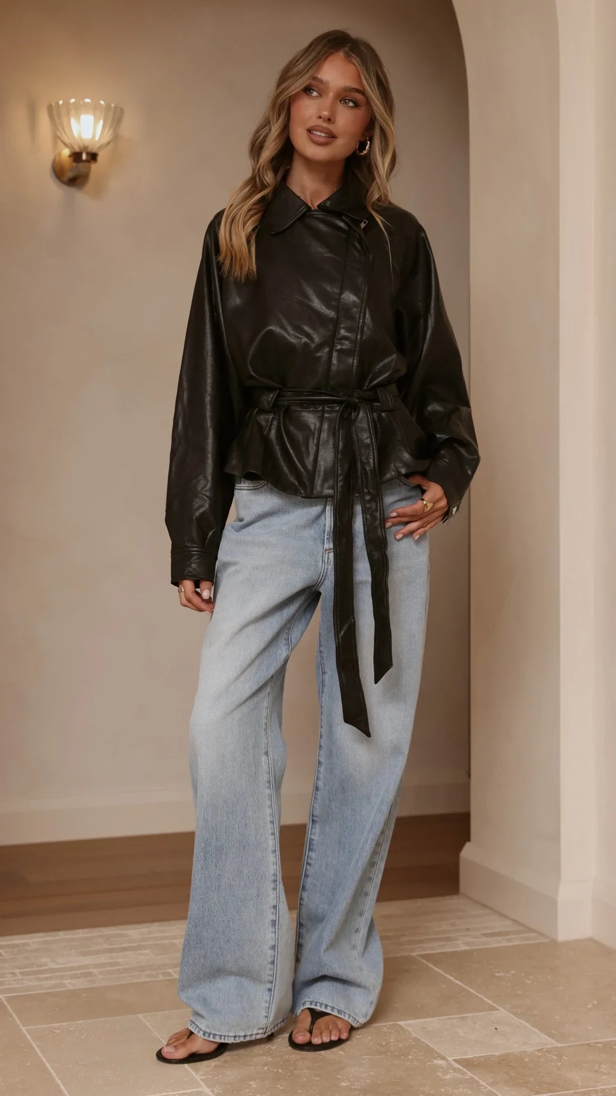 Marzia Tie Waist Jacket Black