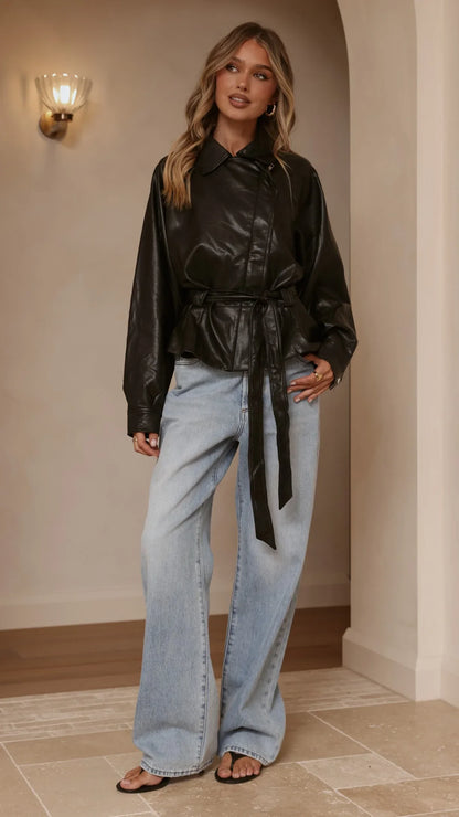 Marzia Tie Waist Jacket Black