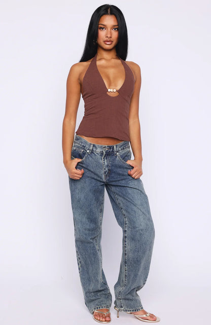 Sweet All Over Halter Top Chocolate