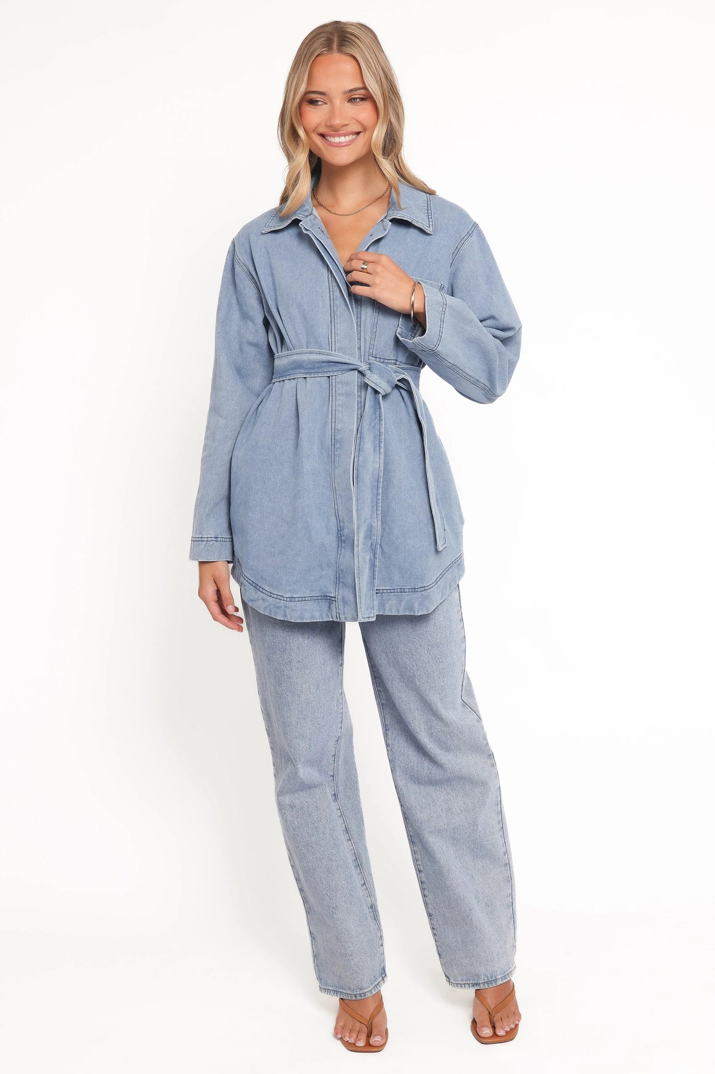 Donovan Denim Tie Jacket Light Denim