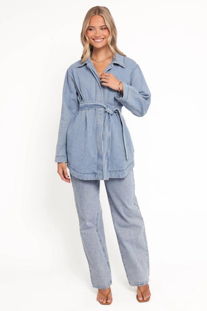 Donovan Denim Tie Jacket Light Denim