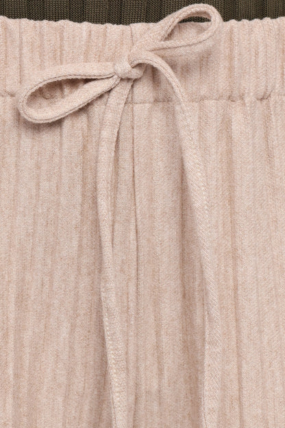 Davis Pleated Knit Pant Beige