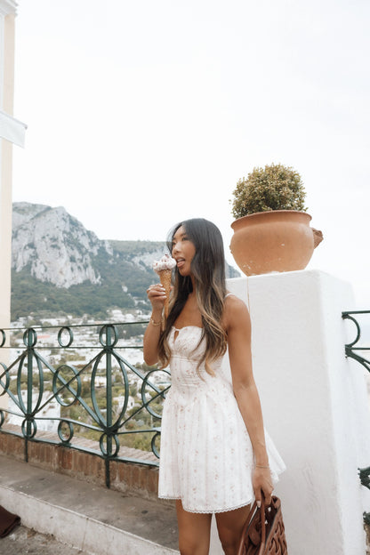 Athena Mini Dress White Floral