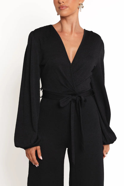 Yelena Long Sleeve Jumpsuit Black