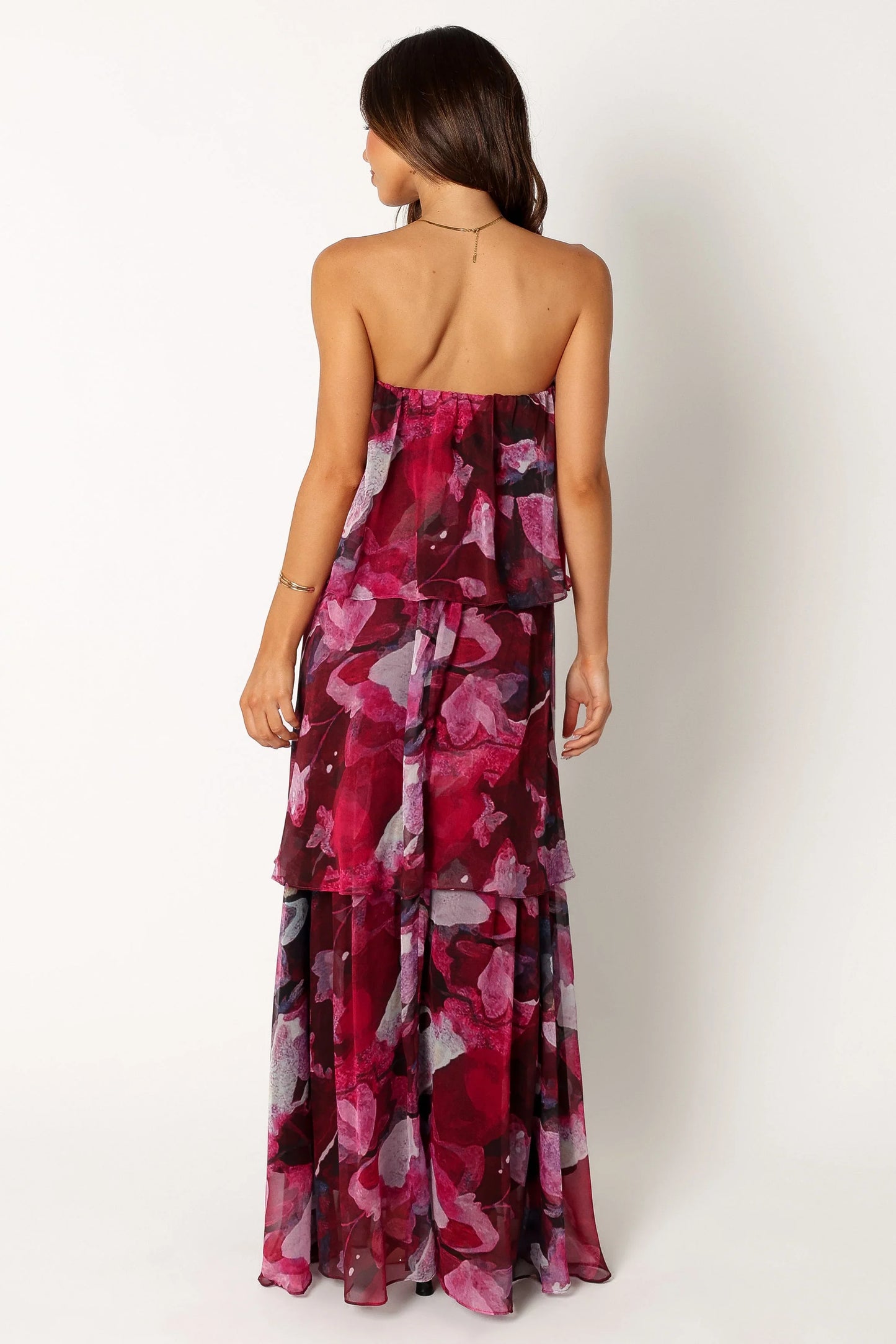 Bloom Strapless Maxi Dress Purple Floral