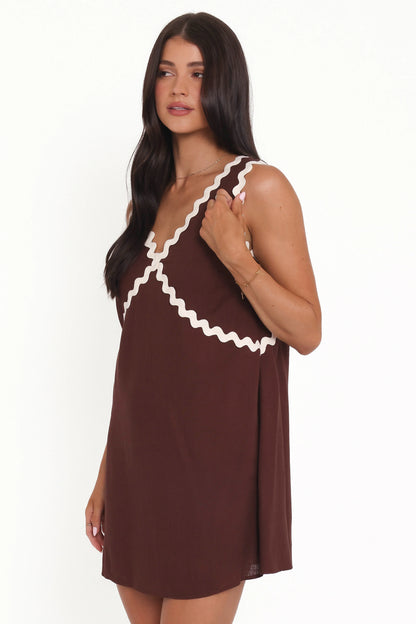 Lark Mini Dress Brown