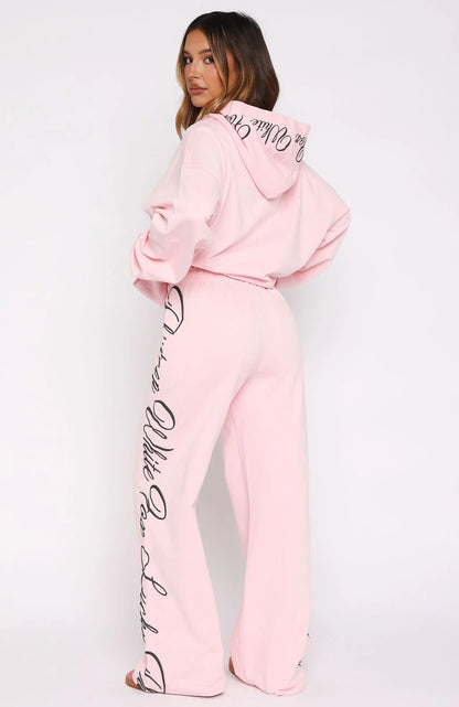 Lucky Thirteen Shaya Wide Leg Sweatpants Soft Pink