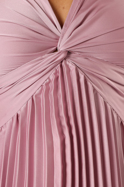 Nova Flutter Sleeve Midi Dress Dusty Rose