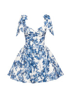 Marvelous blue hydrangea mini dress on straps Garden of Eden