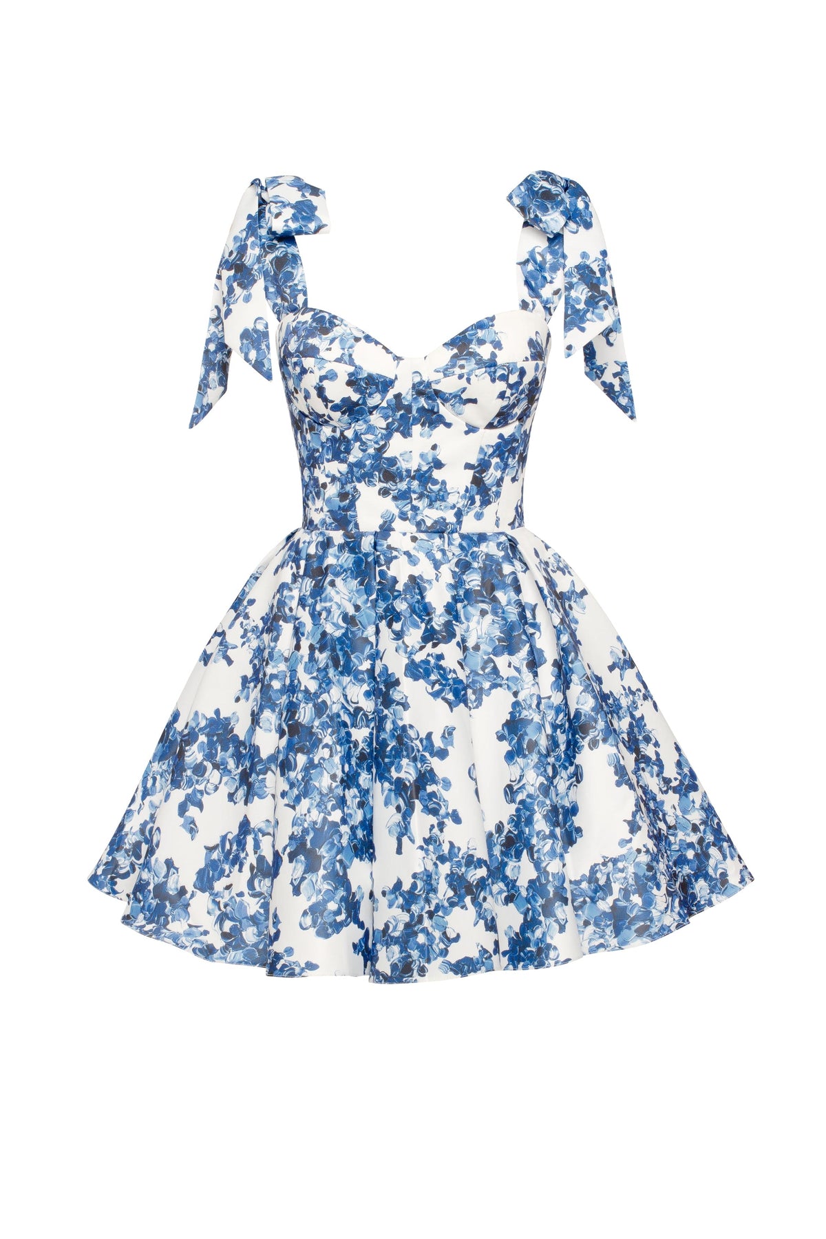 Marvelous blue hydrangea mini dress on straps Garden of Eden