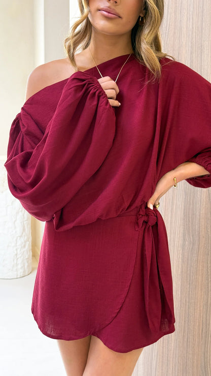 Fletcher Wrap Skort Burgundy