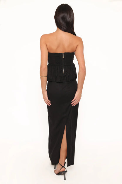 Ursa Fitted Column Skirt Black