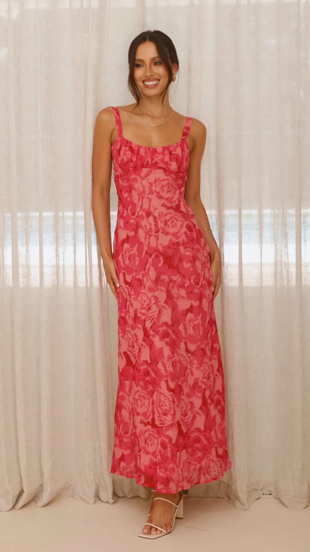 Margo Midi Dress Pink Floral