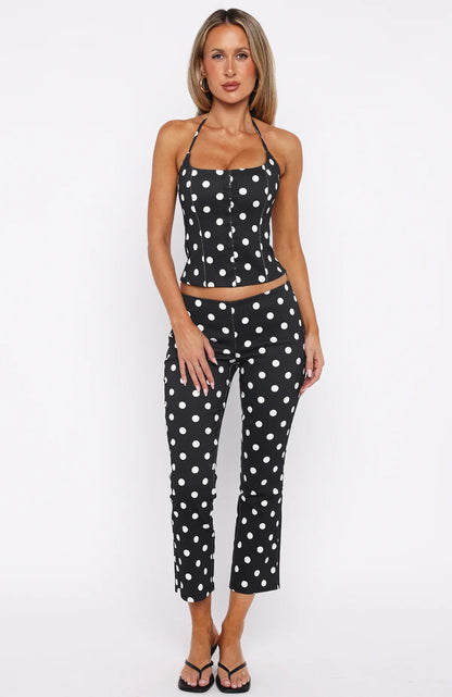 Sweetie Darling Bustier Black White Polka Dot
