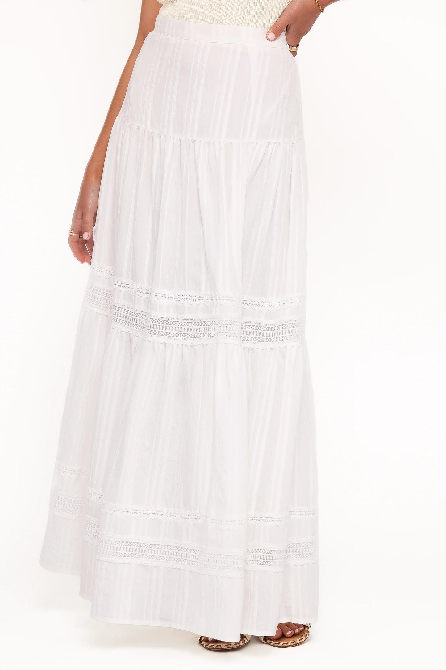Peony Maxi Skirt White