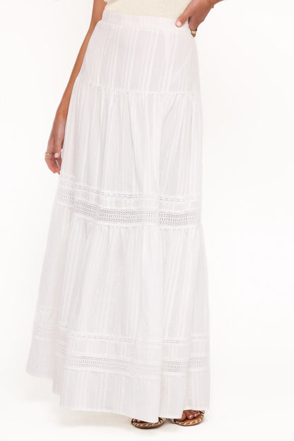 Peony Maxi Skirt White