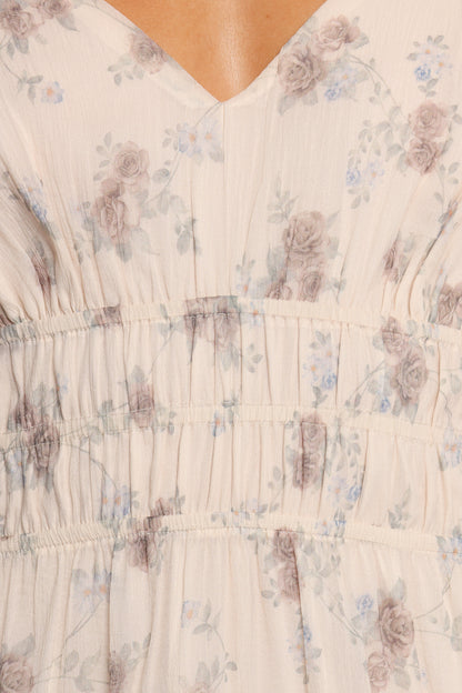 Talia Maxi Dress Cream Multi Floral