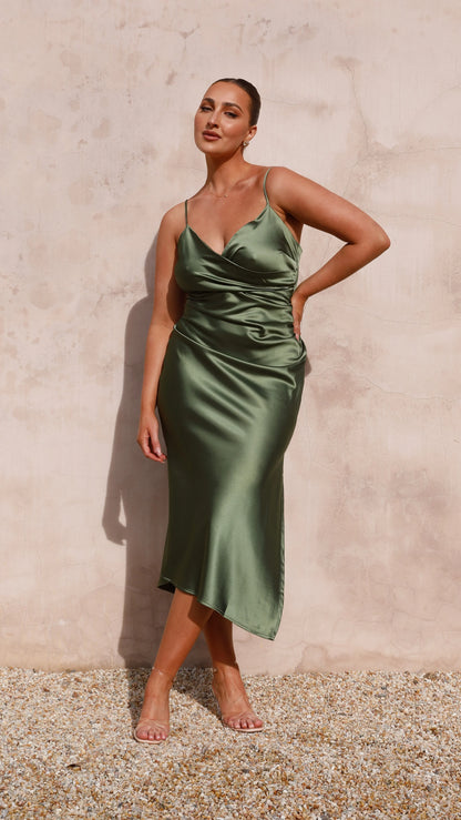 Monte Midi Dress Olive