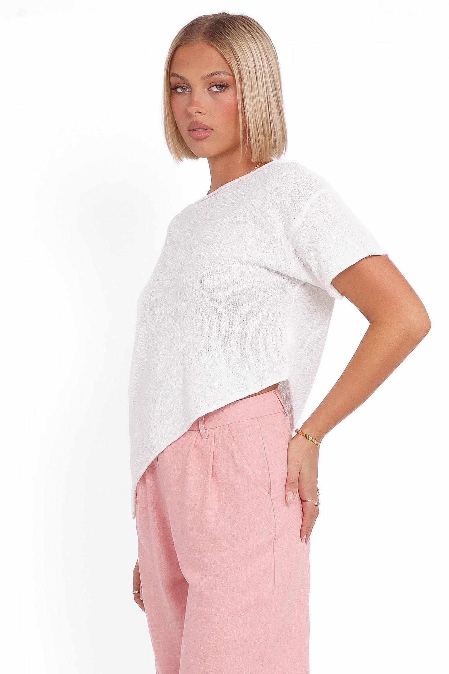 Ardena Boucle Knit Top Cream