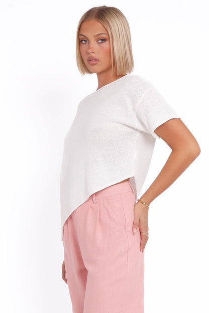 Ardena Boucle Knit Top Cream