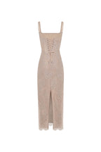 Beige sequinned maxi dress