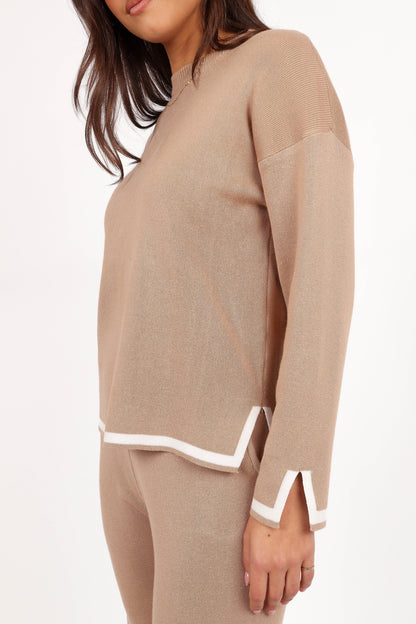 Nathan Two Piece Knit Set Latte