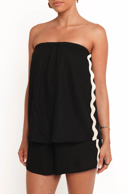 Kristia Strapless Romper Black